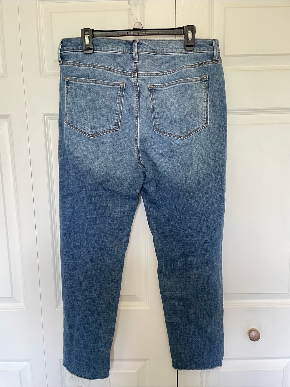 Sonoma Medium Blue Cropped Boyfriend Jeans with Raw Hem - Picture 6 of 10